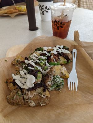 Loaded Potato Skillet at Raw and Juicy in Alys Beach