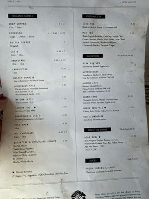 Menu 4/2025  at Raw and Juicy in Alys Beach