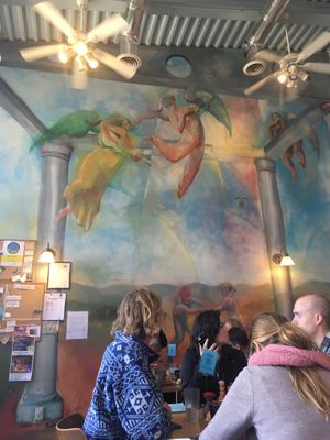 Dining room art at Bluegrass Grill and Bakery in Charlottesville