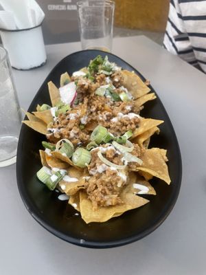 Chilaquiles veganos  at Taqueria La Lupe in Sevilla