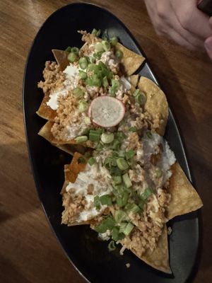 Vegan chilaquiles, AMAZING   at Taqueria La Lupe in Sevilla