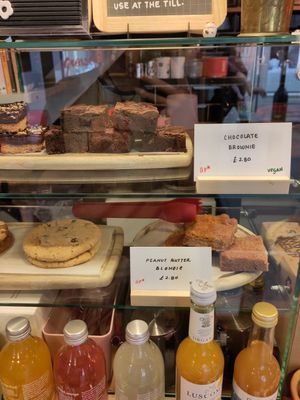 Cakes on offer Sept 2024 at Rubicund Books and Coffee in Falmouth