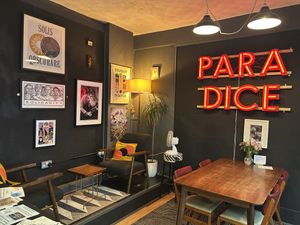 Cool vibe   at Rubicund Books and Coffee in Falmouth