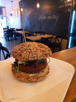 Our Vegan Burger at Garlic n Greens in Bruges