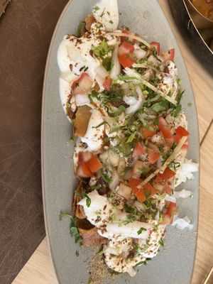 Chaat  at Garlic n Greens in Bruges