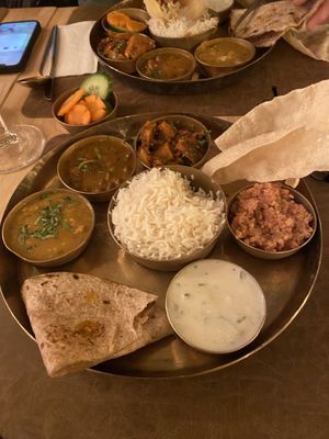 Thali platter #Veganuary at Garlic n Greens in Bruges