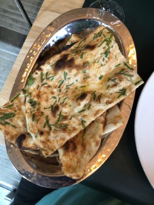 Chili coriander naan  at Garlic n Greens in Bruges