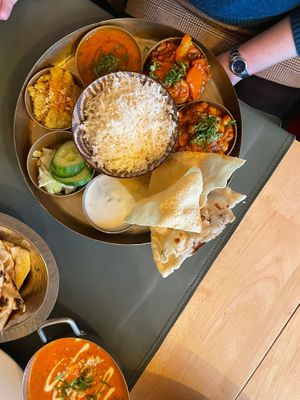 Vegan thali at Garlic n Greens in Bruges