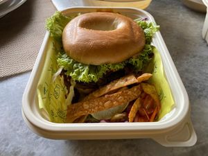 Bagel Burger (Vegan)
RM 26.00 at Sala - The Row in Kuala Lumpur