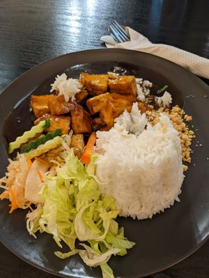 Buffalo tofu and rice at Linh - Not Just A Restaurant in Prague