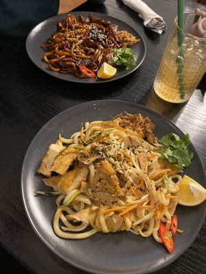 fox udon and black udon #Veganuary at Linh - Not Just A Restaurant in Prague
