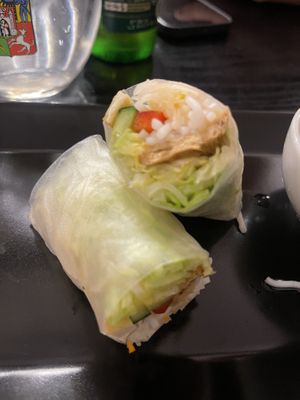 Summer rolls! The sauce this came with was really different from what I’ve had before with summer rolls, but was really lovely!   at Linh - Not Just A Restaurant in Prague