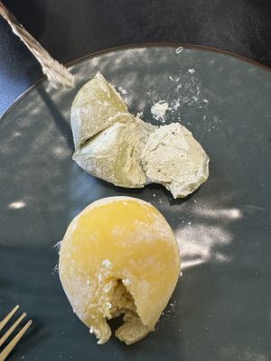 Mochi mango and pistachio  at Linh - Not Just A Restaurant in Prague