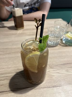 Tamarind Peanut Iced Teaa  at Linh - Not Just A Restaurant in Prague