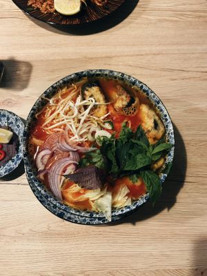 The “fish” noodle soup   at Linh - Not Just A Restaurant in Prague