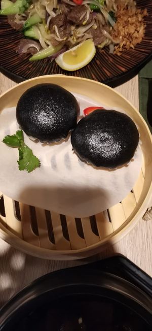 Black bao buns at Linh - Not Just A Restaurant in Prague