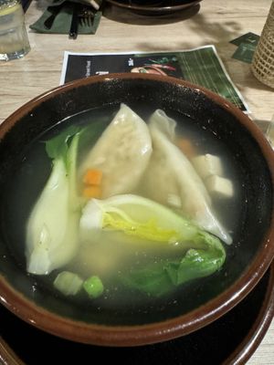 Gyoza soup  at Linh - Not Just A Restaurant in Prague