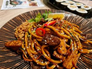 Black bean noodles #Veganuary at Linh - Not Just A Restaurant in Prague