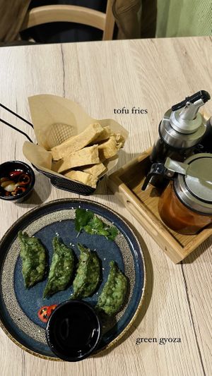 Vegan gyoza & tofu friess  at Linh - Not Just A Restaurant in Prague