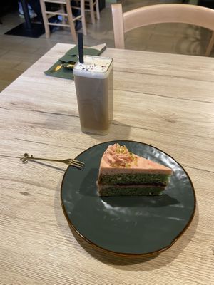 Cake and vietnamese coffeee  at Linh - Not Just A Restaurant in Prague