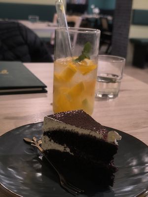 Black forest cake and ice tea at Linh - Not Just A Restaurant in Prague