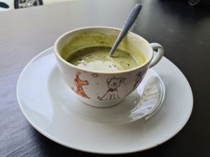 Matcha latte at Linh - Not Just A Restaurant in Prague