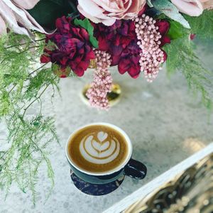 Almond Milk Latte with housemade Salted Maple Rosemary syrup.  at Cyth & Co in Oakland Park
