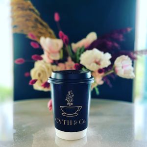 Almond milk latte with housemade vanilla syrup. at Cyth & Co in Oakland Park