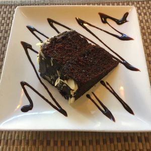 Organic Almond Chocolate Cake at Green Earth Vegan Cuisine in Pasadena