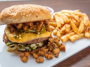 Mex&Queso Burger at Bacan Vegan Bowls in Mexico City