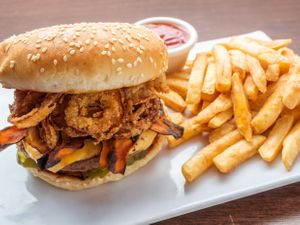 Barbecutie Burger at Bacan Vegan Bowls in Mexico City