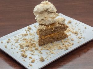 Banana Bread w/ Peanut Ice Cream at Bacan Vegan Bowls in Mexico City