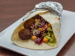 Falafel Wrap at Bacan Vegan Bowls in Mexico City