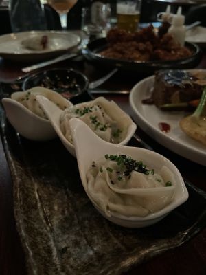 Vegetable dumplings  at Jinjuu Soho in London