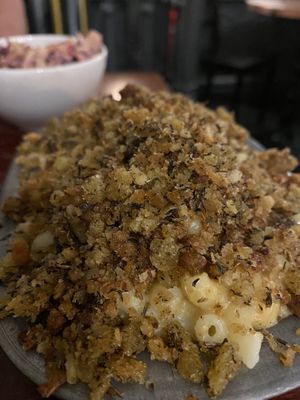 Mac & cheese and house slaw salad 🥗   at Jam Delish in North London