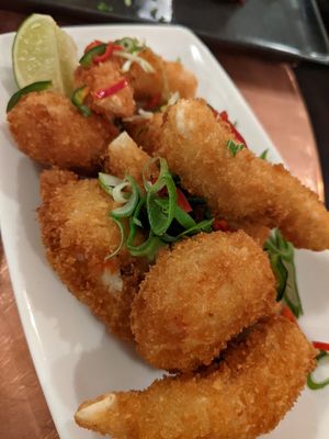 Plant based prawns at Jam Delish in North London