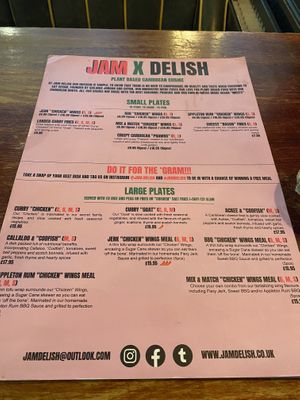 Menu   at Jam Delish in North London