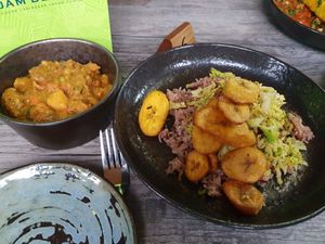 "Goat" curry at Jam Delish in North London