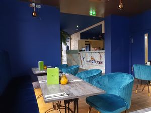 Dining room at Jam Delish in North London