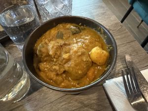 Curry goat comes in 2 parts   at Jam Delish in North London