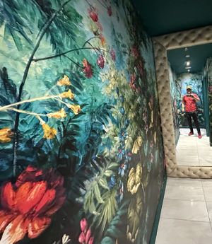 Colourful restrooms   at Jam Delish in North London