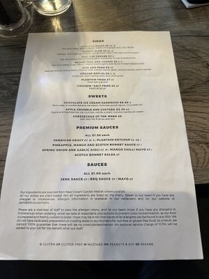 Menu   at Jam Delish in North London