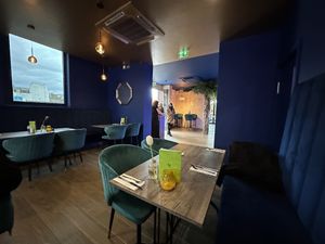 Looking through to entrance (they should have built an entrance lobby)   at Jam Delish in North London