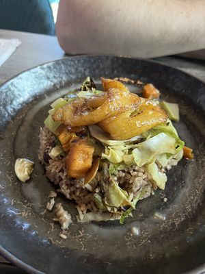 Rice and plantain   at Jam Delish in North London