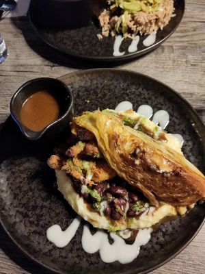 Chicken and gravy (plus cabbage and mash I think) at Jam Delish in North London