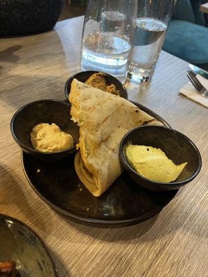 Island trio and grilled roti - an absolute must-try!! I was in heaven eating this  at Jam Delish in North London