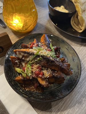 BBQ Jerk Plantain fries  at Jam Delish in North London