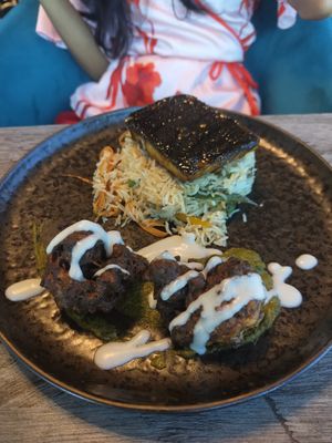 Callaloo and "codfish" at Jam Delish in North London