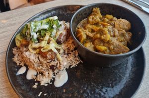 Goat curry at Jam Delish in North London