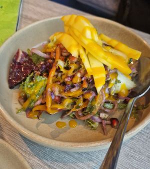 Mango salad at Jam Delish in North London